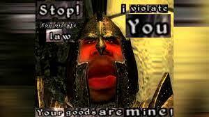 STOP You violated the law Skyrim Meme download